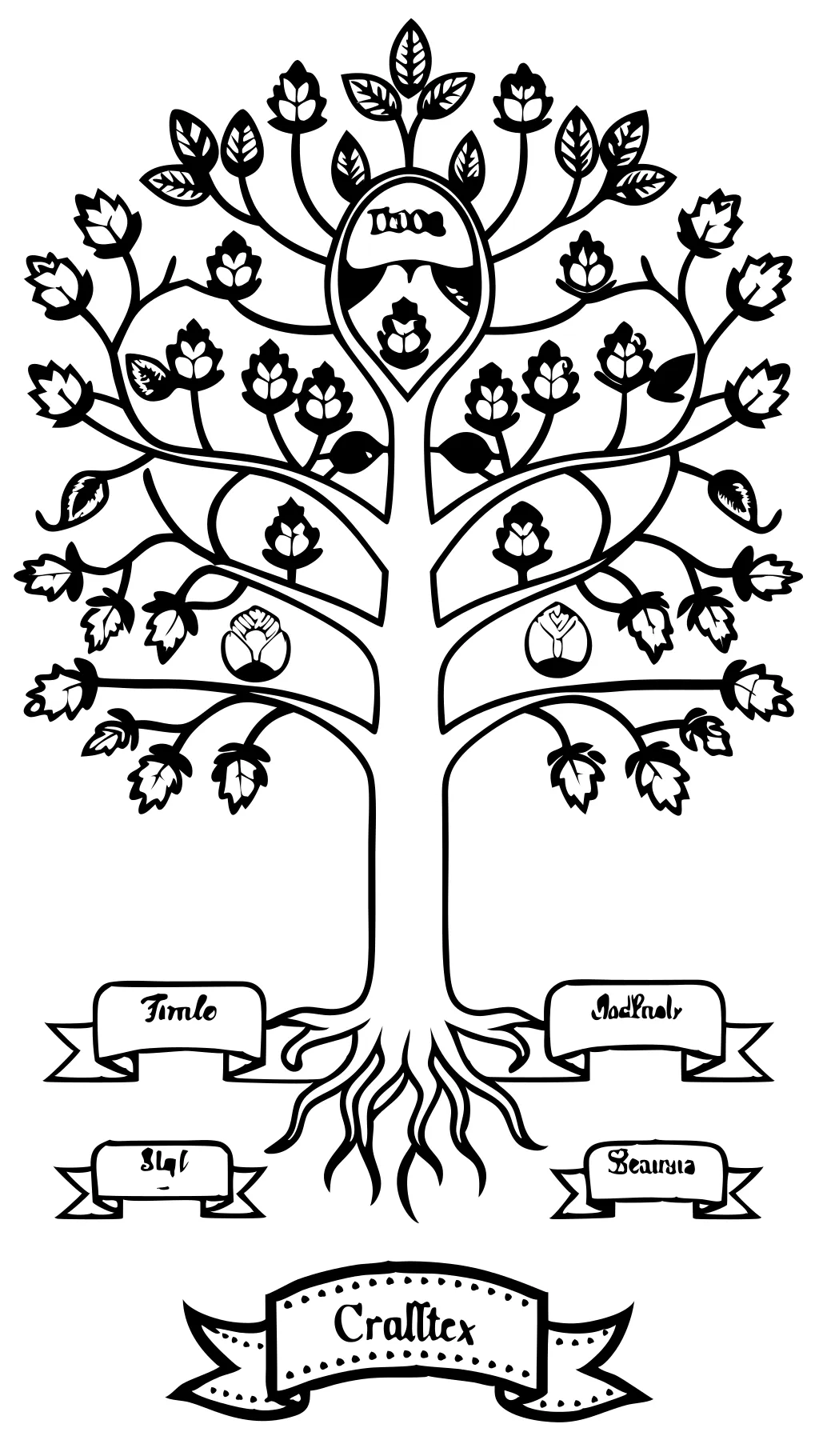 coloriage d’arbre généalogique